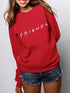 Women's Casual Sweatshirt - Letter Red L - menochic